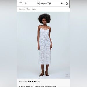 Madewell floral halter midi dress size large